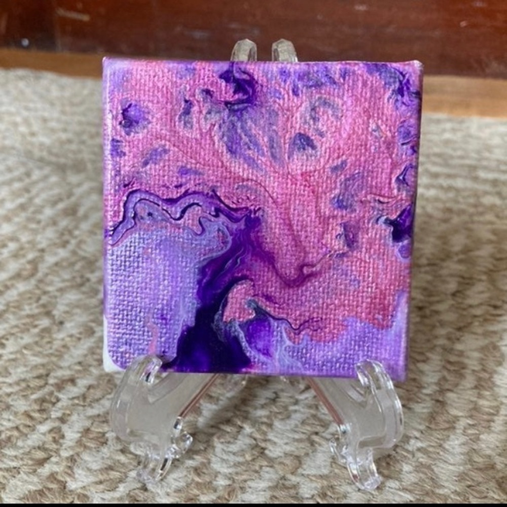 Mini Abstract Painting with Easel